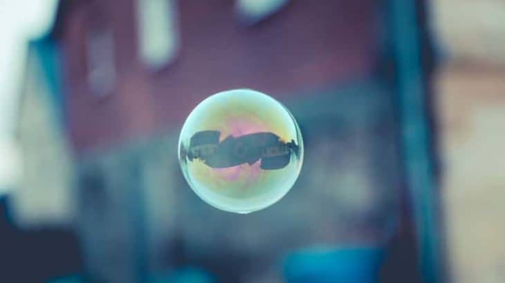 a bubble floating in the air