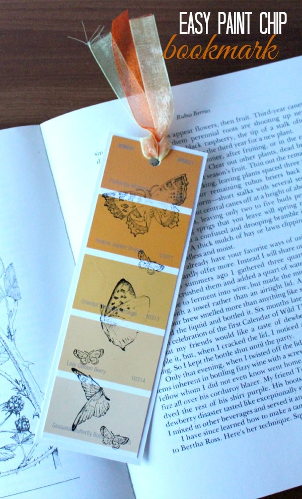 Paint Chip Bookmark DIY