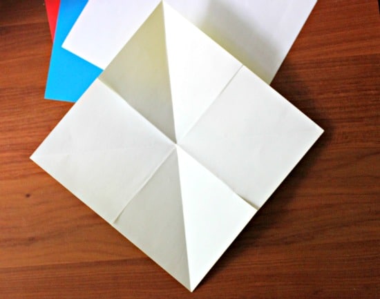folding paper into an origami star
