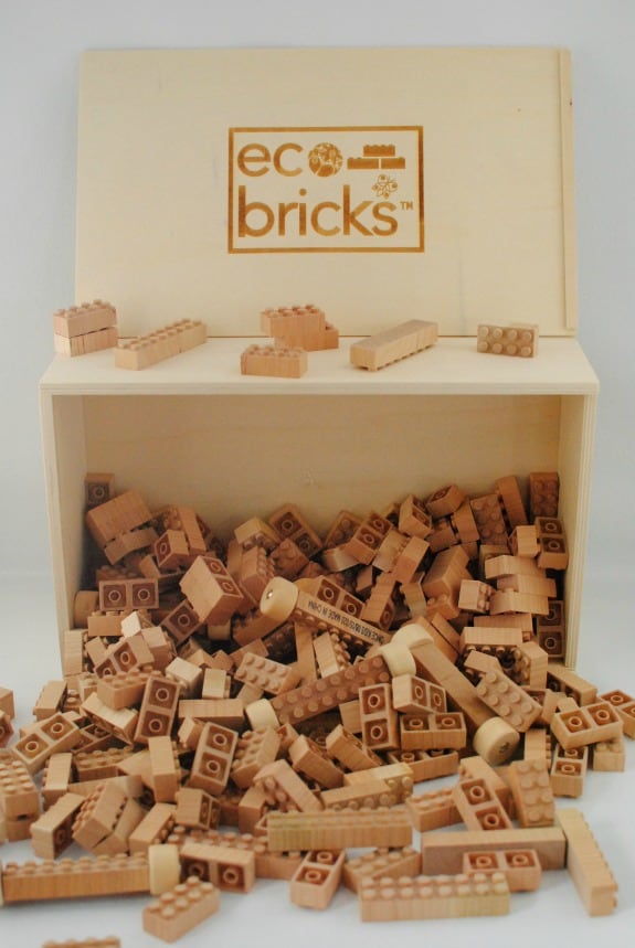 Natural Wooden Blocks by Eco Bricks 100% Compatible 
