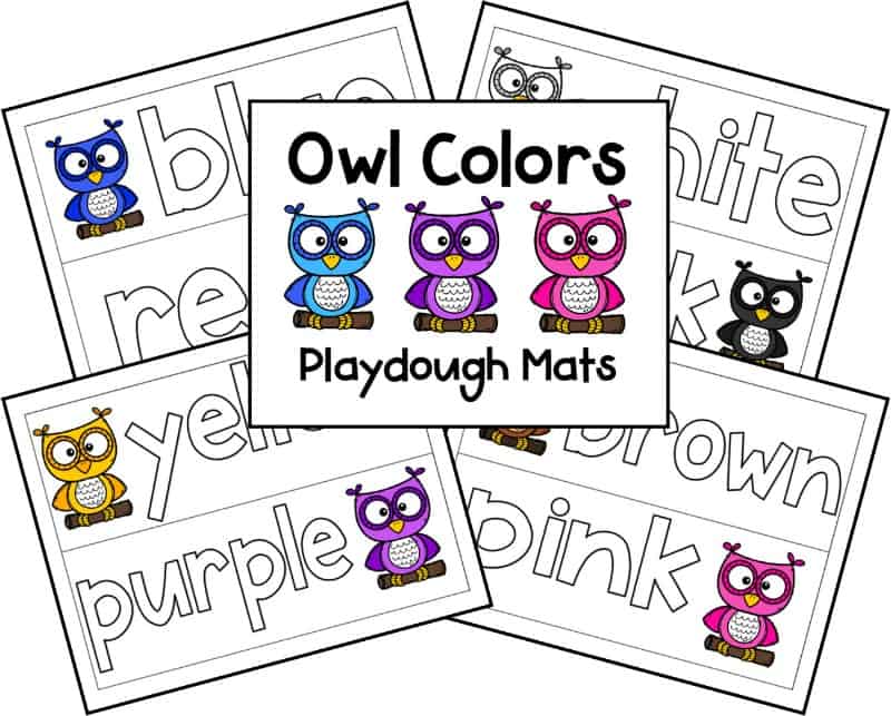 Printable owl playdough mat