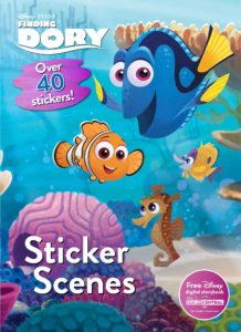 Finding Dory Sticker Scenes - Forgetful Dory is very happy living in the ocean with her friends, Marlin and Nemo. But one day, memories of her long-forgotten parents come flooding back to her. With the help of old friends and new, including Hank the octopus, can Dory finally discover her past? Read the story and complete the scenes with your stickers!