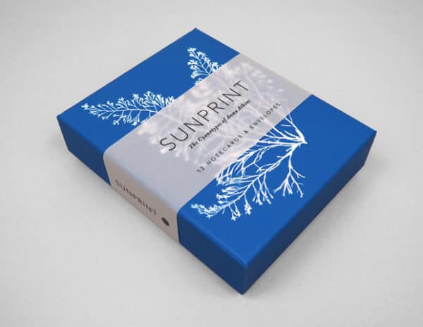 The Cyanotypes of Anna Atkins are a collection of images made by sunprinting. Before I saw these gorgeous notecards, I had no idea what a cyanotype was
