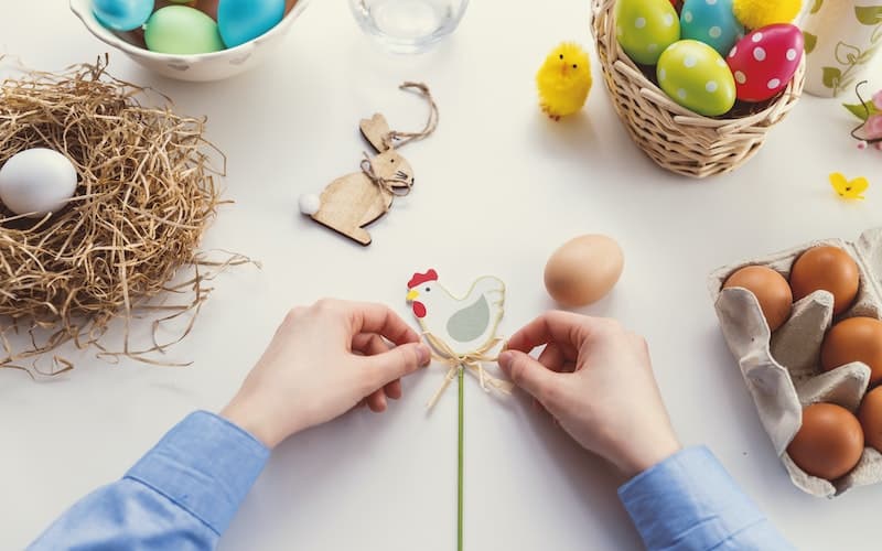 a person making an Easter craft