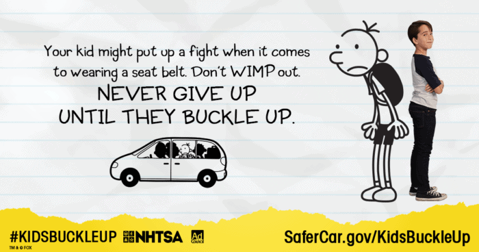 Seat Belt Safety Information From Diary of a Wimpy Kid