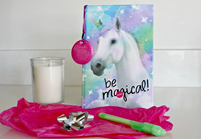 Unicorn Light Up Diary with Secret Invisible Ink Pen Set