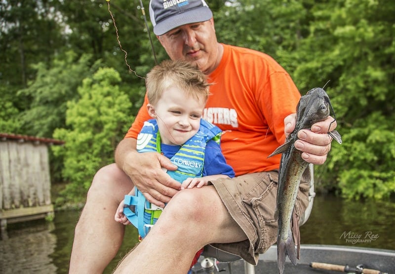 Father and son fishing