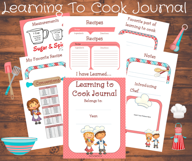 learning to cook journal for kids