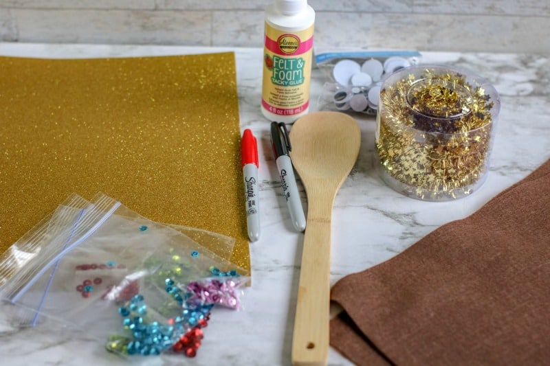crafting supplies on a white table