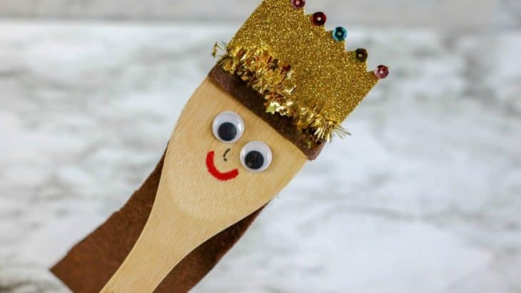a puppet made out of a wooden spoon