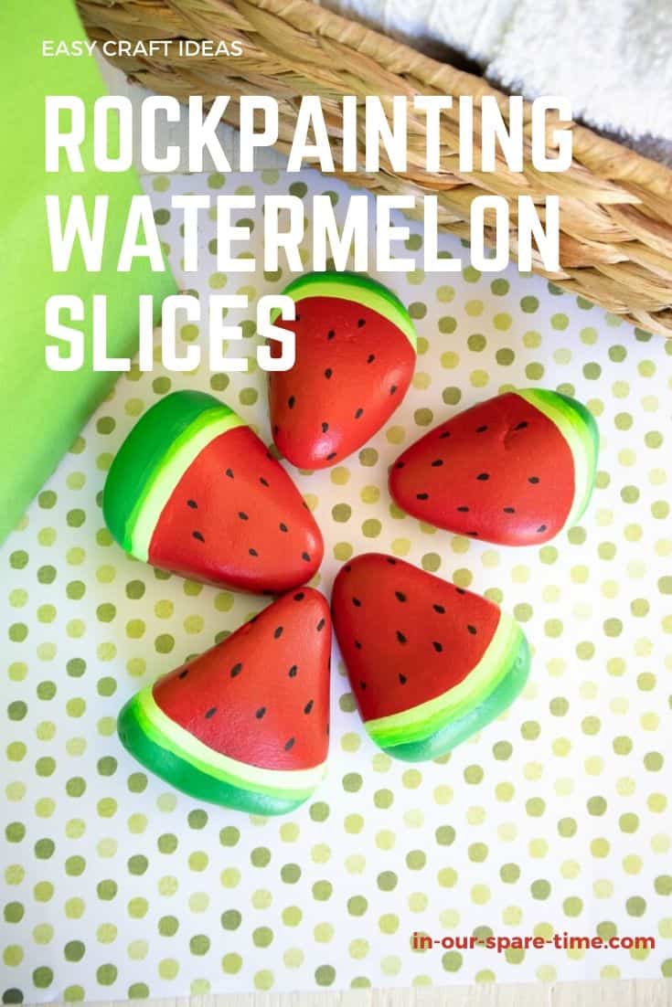 Check out this easy rockpainting tutorial to make beautiful watermelon slice painted rocks