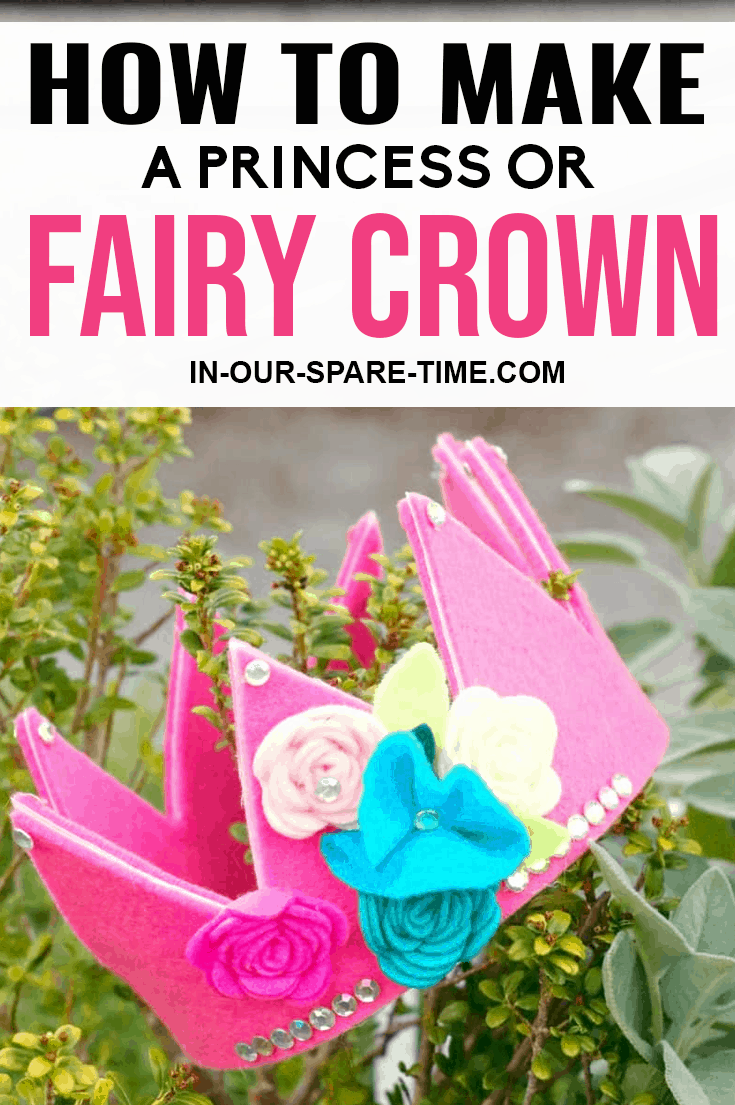 You can use this free felt crown template to make a princess or fairy crown. Or, it works just as well for a birthday crown for a child.