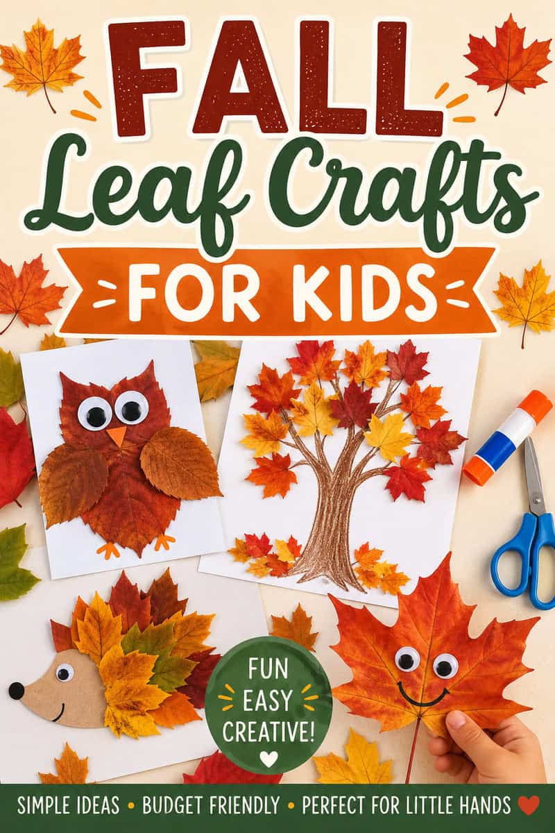 Looking for easy fall crafts for kids? 🍂 These fun leaf crafts use simple supplies and colorful autumn leaves to create adorable owls, hedgehogs, trees, and more. Perfect for preschoolers, elementary-aged kids, classroom activities, or a cozy fall afternoon at home. Save these easy fall craft ideas for your next family activity! 🍁