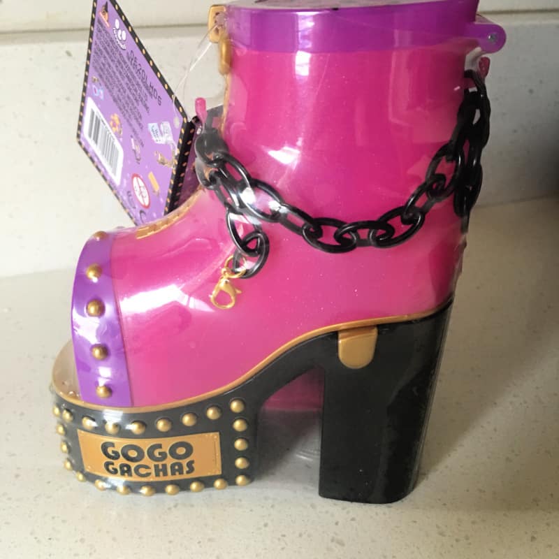 hot pink toy shaped like a boot