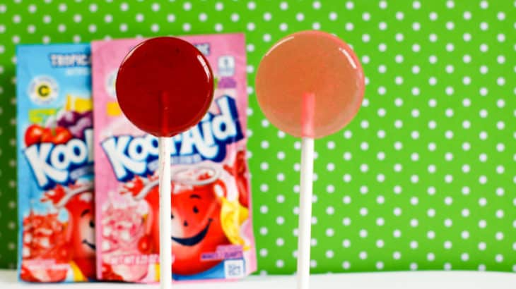 Check out these fun Koolaid Hard Candy Lollipops! Try my easy Koolaid candy recipe and make homemade lollipops for the kids.