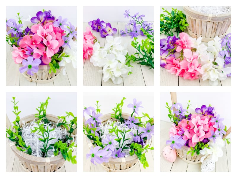 step by step photos to make easter flower baskets