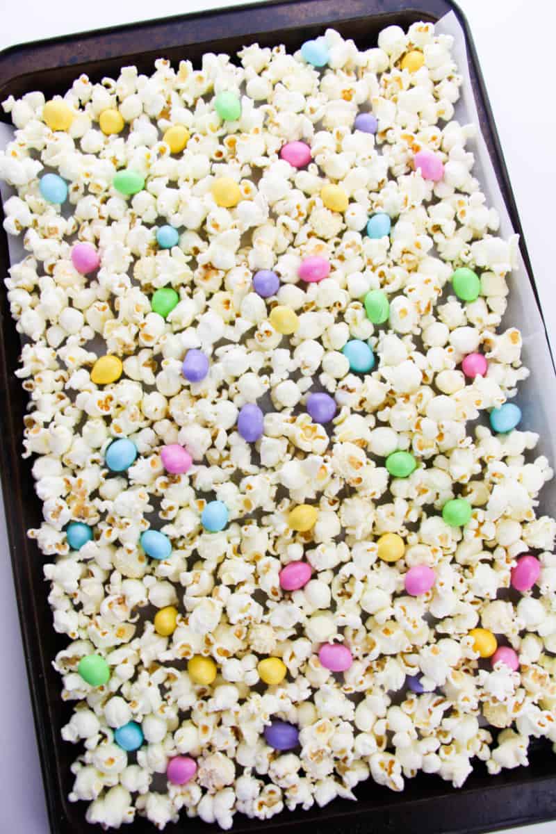 popcorn and pastel candies