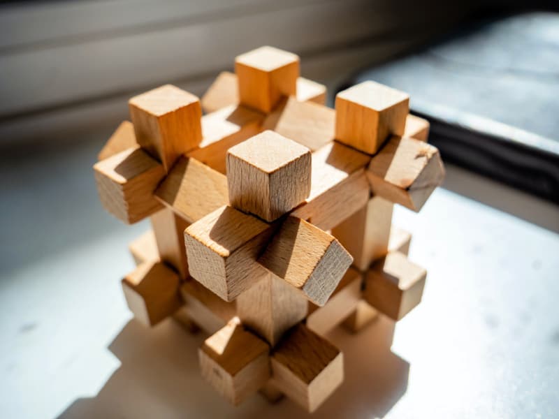 a wooden burr puzzle