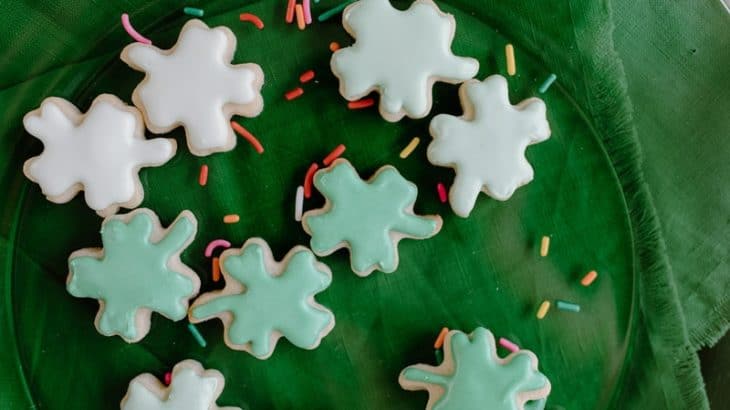 green and white cookies