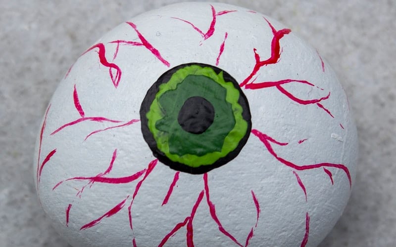 eyeball painted rock