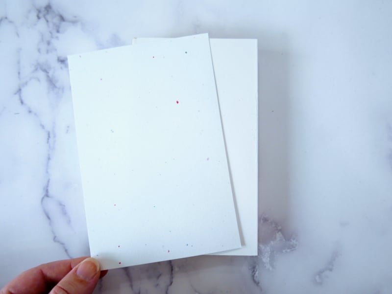 two pieces of white cardstock