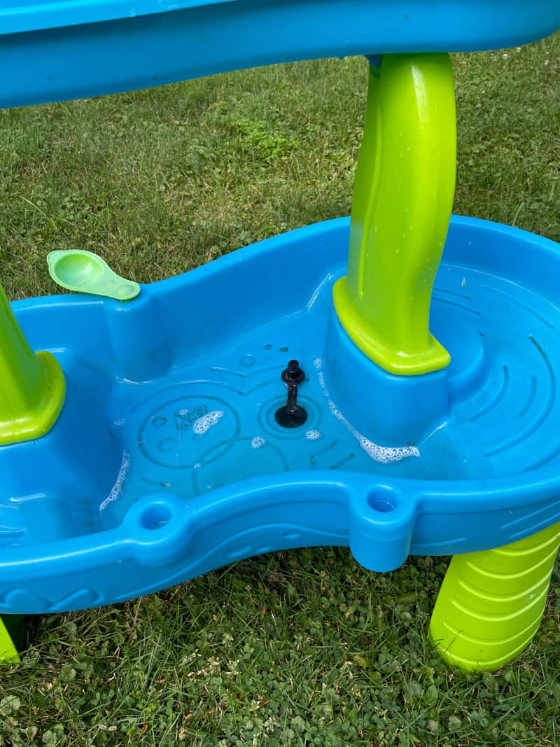 a water table filled with soapy water