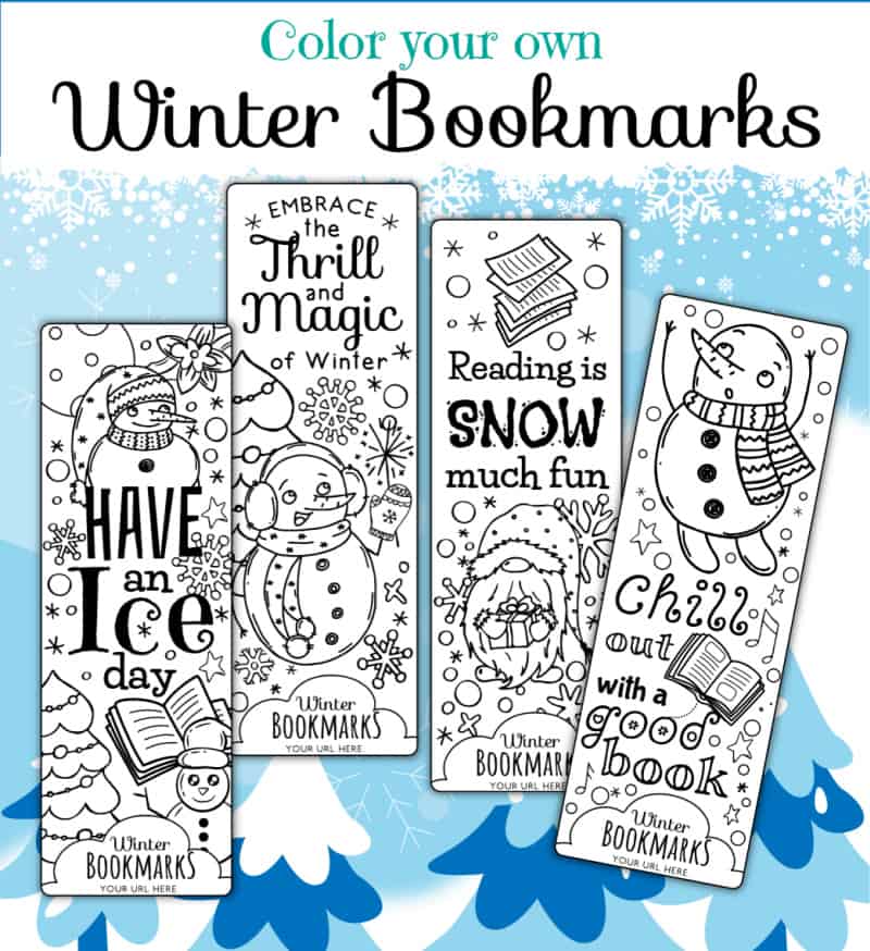 Free printable winter bookmark