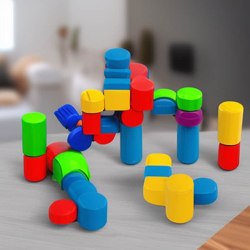 colorful magnetic toys on the table