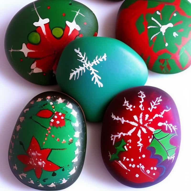 Christmas painted rocks