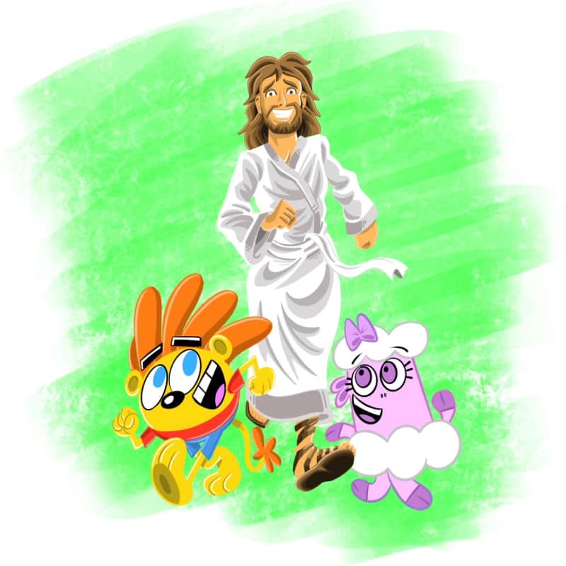 animated Christ centered cartoon figures