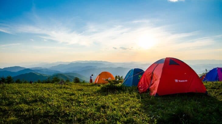 tents in a field