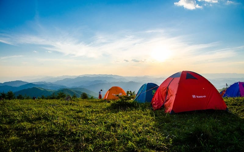 tents in a field