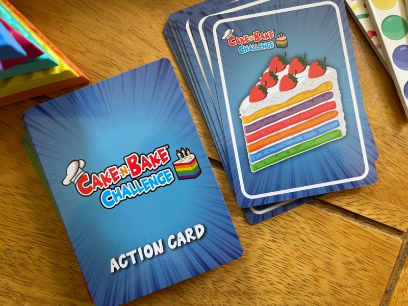 challenge cards in a stack