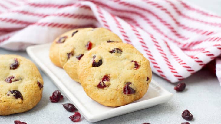 This gluten free cranberry cookies recipe is made with dried cranberries and gluten free flour. Make these delicious gluten free cookies today.