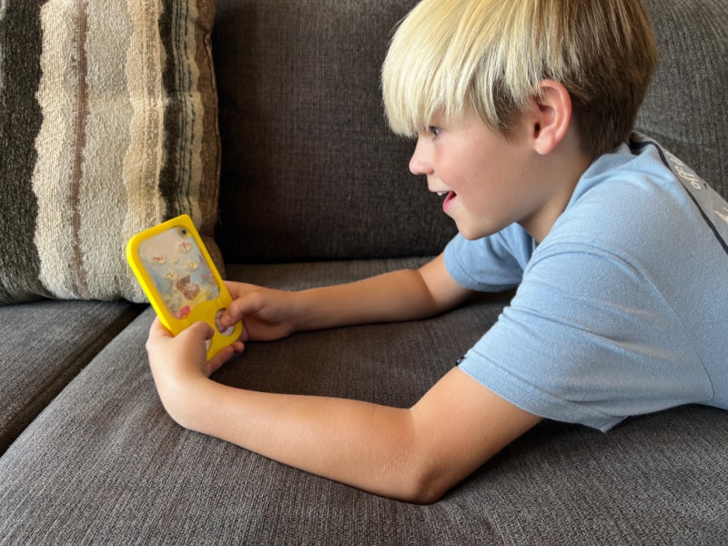 boy playing a googame