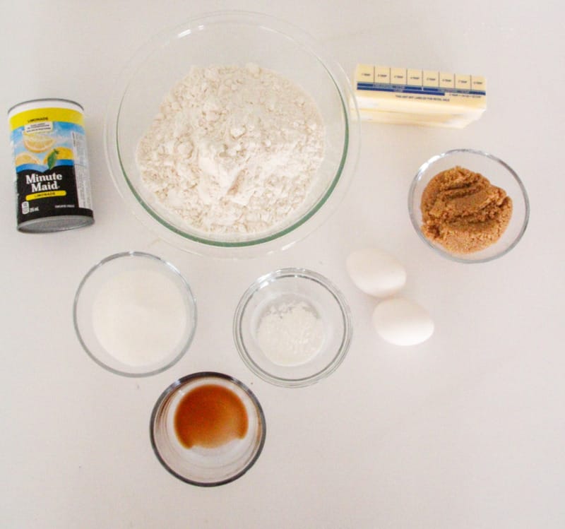 ingredients to make cookies