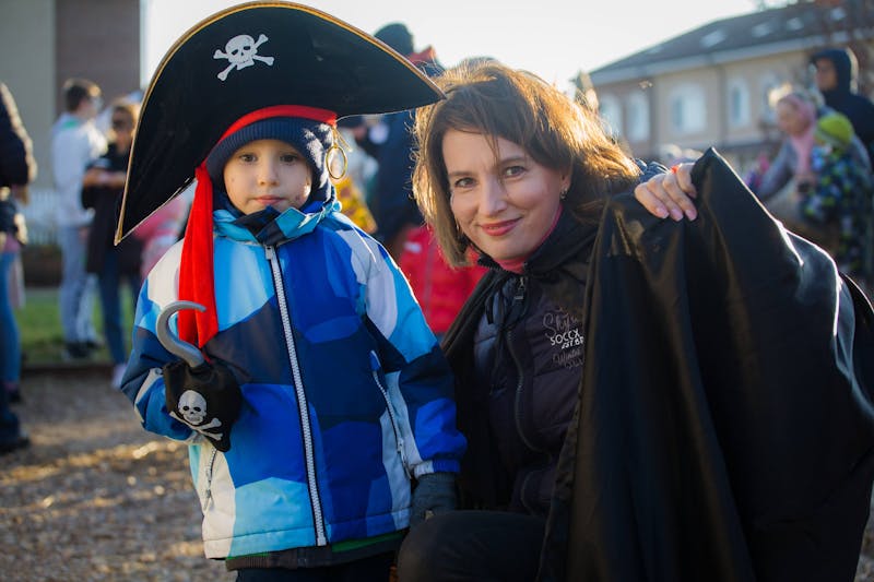 child dressed in a pirate costume