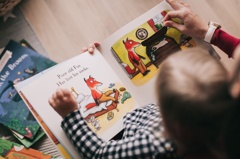 child reading a book