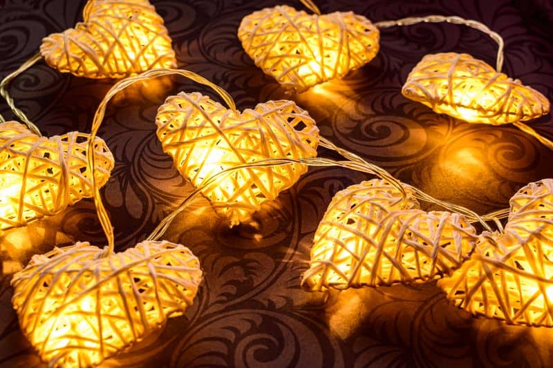 heart shaped string lights
