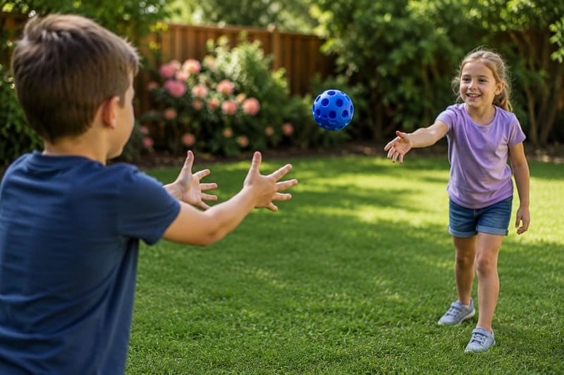 children playing catch with waboba moon ball