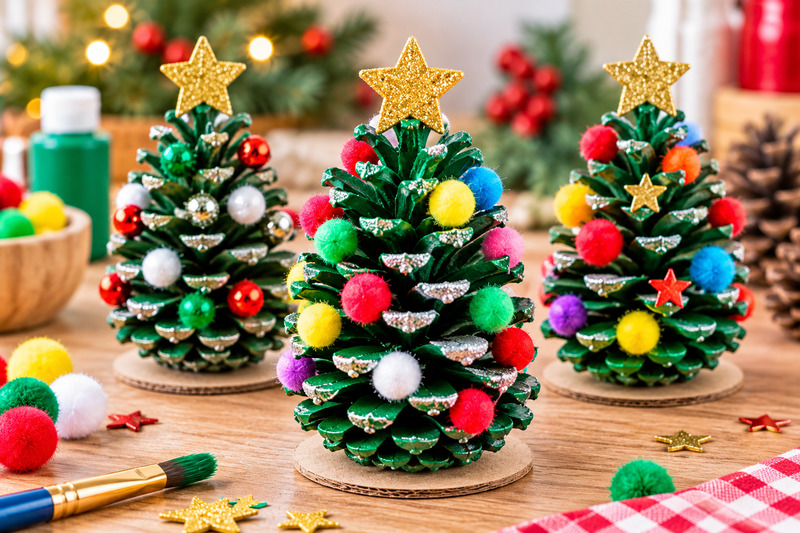 Festive Pinecone Christmas Tree Craft