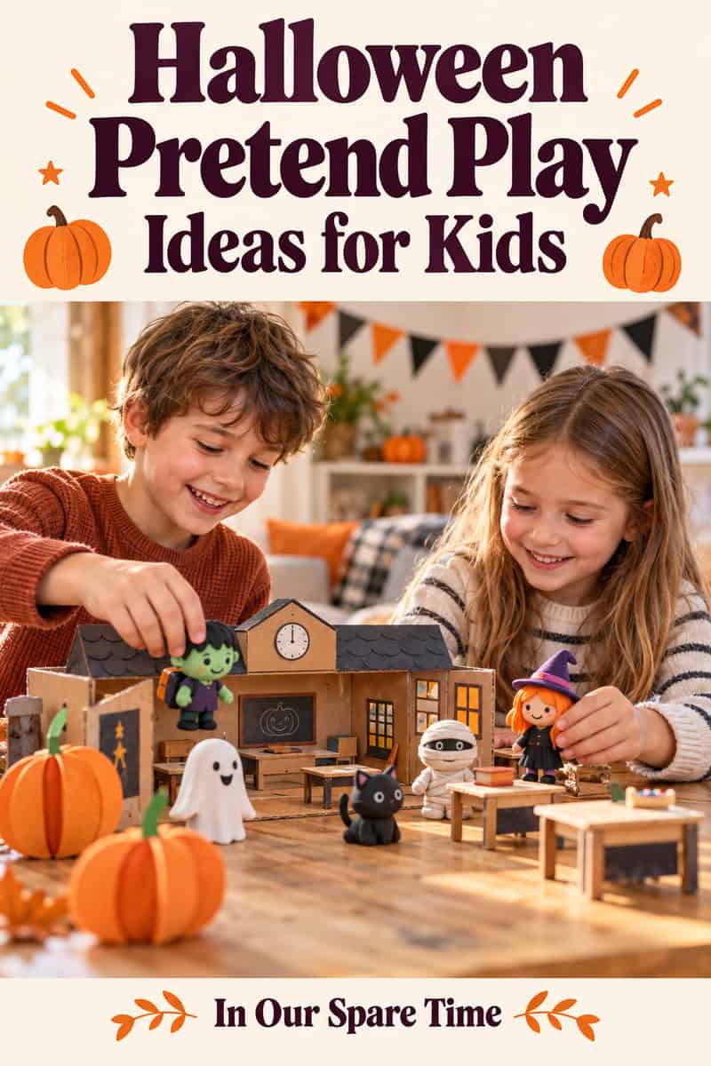 Create a Halloween pretend play station for kids ages 5+ with simple story prompts and PLAYMOBIL x Monster High playsets. Find screen-free Halloween play ideas, plus cookies and printable activities to extend the fun at home.