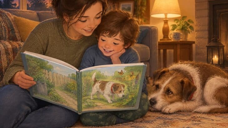mother reading to a child